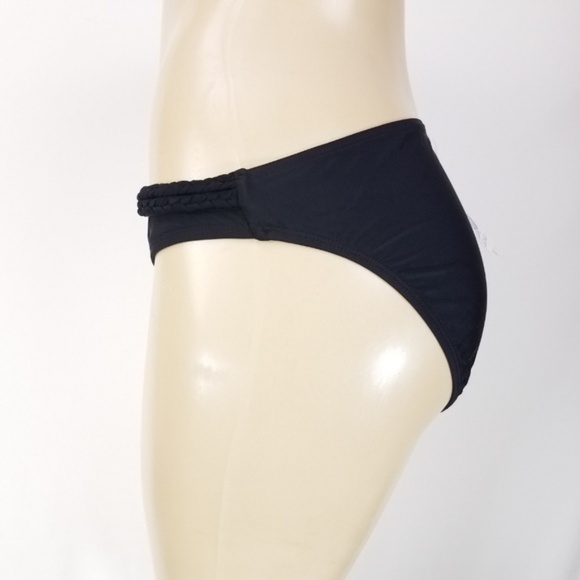 NEW Island Escape Size 14 Swim Bikini Bottom Braid belt Tiki black Swimwear - Picture 6 of 8